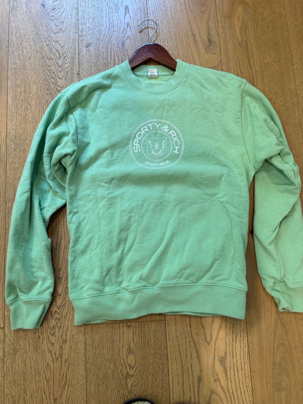 Sporty & Rich Men's Mint Crewneck Sweatshirt with White Logo